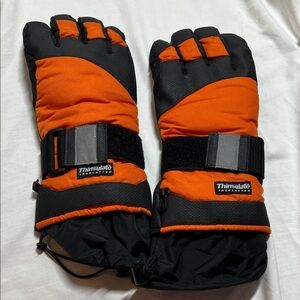 Orange and Black Thinsulate Winter Gloves